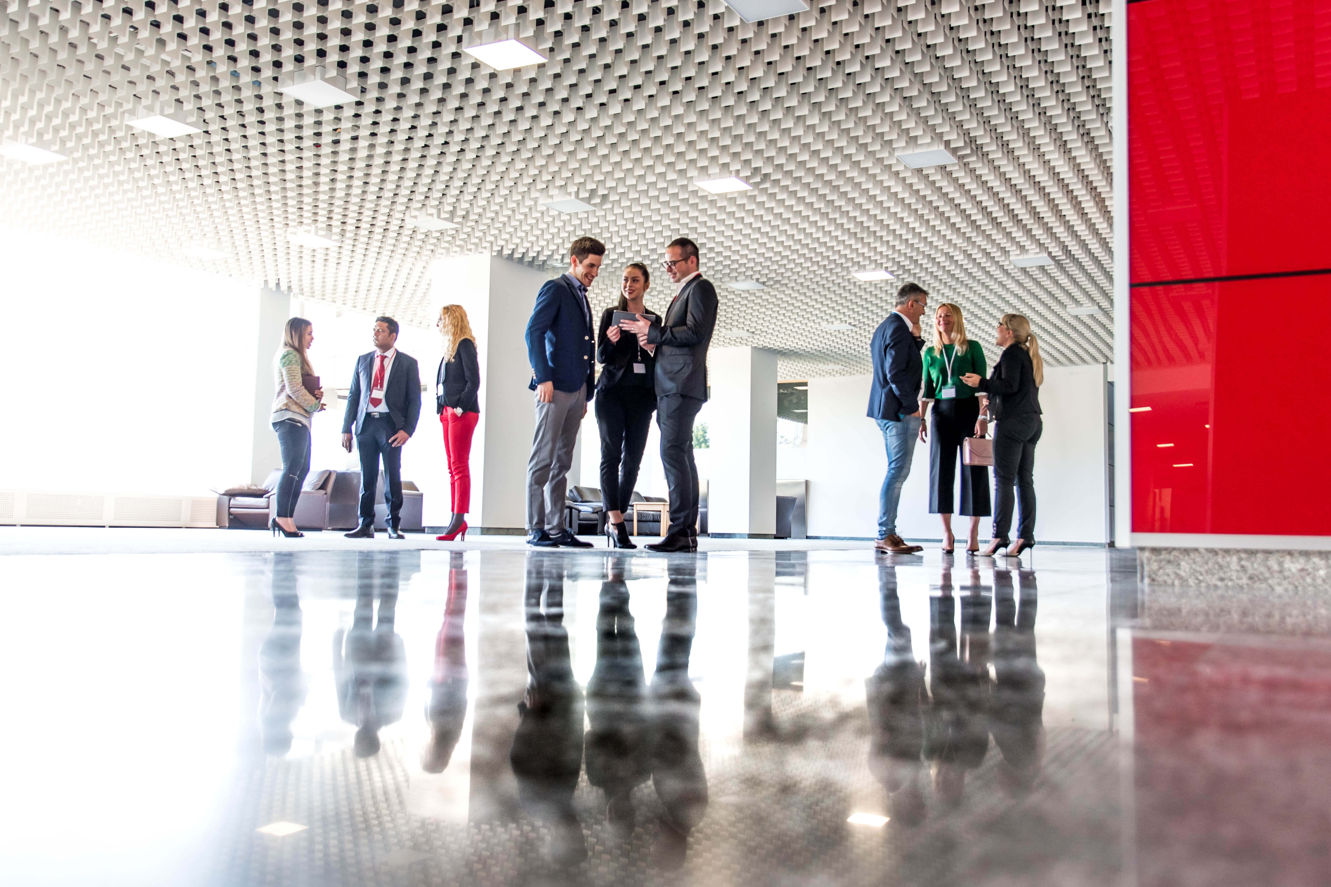 Business people in a lobby